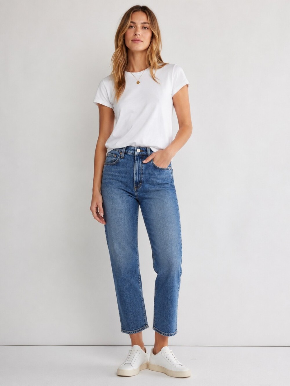 AMO Chelsea Crop Hope High Rise Straight Crop Jeans Size 30 Made in USA